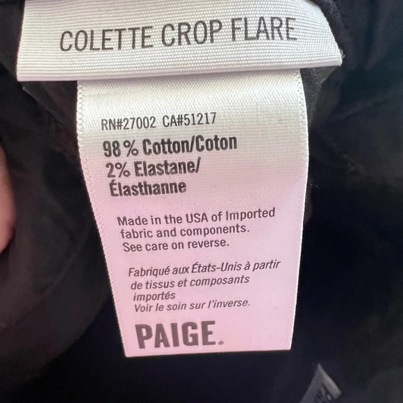 Paige Cropped Flare Jeans Size 4 - Picture 3 of 4